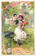 4 Cartes Chromo Gellé Frères Parfum 1898 Calendrier Paris Pierrot Bouquet De Trianon Regina Bouquet Idylle   Lith.Baily - Profumeria Antica (fino Al 1960)