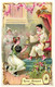 Delcampe - 4 Cartes Chromo Gellé Frères Parfum 1898 Calendrier Paris Pierrot Bouquet De Trianon Regina Bouquet Idylle   Lith.Baily - Oud (tot 1960)