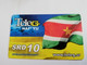 SURINAME US $10 UNIT GSM  PREPAID  FLAG  MOBILE CARD           **5127 ** - Suriname