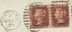 GB 1867 QV 1d Rose-red Pl.71 (pair, GI-GJ) Double Rate Cover "LONDON-E.C / 74" - Briefe U. Dokumente