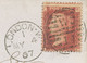 GB 1867 QV 1d Rose-red Pl.96 (RC, Variety: Misperforated) "LONDON-W / W / 14" - Covers & Documents