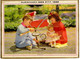 CALENDRIER GF 1969 - Enfant Et Chatons Ou Réparation De La Poussette, Imprimeur Oller (calendrier Double) - Grand Format : 1961-70