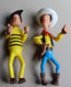 1984 Lucky Luke Dalton 2 Grandes Figurines Articulées Démontables Dargaud - Figurines En Plastique