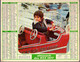 CALENDRIER GF 1977 - Enfant & Chat, Manège Auto-tampon Incendie Et Enfant, Imprimeur Oller (calendrier Double) - Tamaño Grande : 1971-80