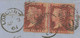 GB HEAVY MISPERFORATED 1861 QV 1 D Rose-red Perf. 14 Pair, Rare VARIETIES - Variétés, Erreurs & Curiosités