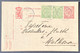 Luxembourg Entier Carte 10c Rouge + Complément Paire Du N°92 5c Vert De Wecker (-de 150 âmes En 1921) Pour Mulhouse - Ganzsachen