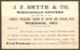Canada  1902  Post Card  Windsor Ontario J F Smythe Groceries - Briefe U. Dokumente