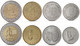 LIBYA CURRENCY SET 4 COINS 50, 100 DIRHAMS + 1/4, 1/2 DINAR BIMETALL 2014 UNC - Libye