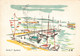 06 Golf Juan Illustration Illustrateur CR Port Bateau Cachet 1960 - Vallauris