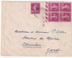 SEMEUSE - 1937 - BLOC De 4 COIN DATE ! Sur ENVELOPPE De AVIGNON (VAUCLUSE) => CHUSCLAN (GARD) - 1906-38 Säerin, Untergrund Glatt