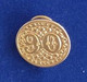 Pin Broche Selo Olho De Boi 90 Réis Dourado Filatelia Correios - Other & Unclassified