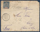 Lettre Oblitérée De Djiring 1900 N°8 15c Bleu Pour Cluny En France, Au Dos Transit Baria, Phan-tiet, Saigon Signé Calves - Storia Postale