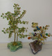 2 PETITS ARBRES DECORATIFS SOCLES En Pierre COLOREES FEUILLES PIERRES COLOREES - Andere & Zonder Classificatie