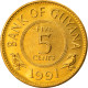 Monnaie, Guyana, 5 Cents, 1991, SPL, Nickel-brass, KM:32 - Guyana