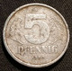 RDA - ALLEMAGNE - GERMANY - 5 PFENNIG 1980 A - KM 9.2 - 5 Pfennig