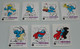 Vignettes Schtroumpf 7 Autocollants 1984 Peyo Frigécrème Glacier - Stickers