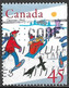 Canada 1996. Scott #1627a Single (U) Christmas, Children On Snowshoes, Sled - Timbres Seuls