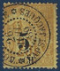 France Colonies Cochinchine N°3 5c Sur 25c Jaune Oblitéré "Cochinchine/ Cap St Jacques " Rare & Signé Calves - Used Stamps