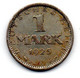 Allemagne  1 Mark  1925 A TTB - 1 Mark & 1 Reichsmark