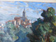 Delcampe - André BALOUZET DE TIGNY(1896-1968) "Village Perché" Gouache Sur Papier Encadrée Sous Verrre - Tempere