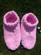 NEW WOMEN'S, GIRL'S SLIPPERS, HAND-KNITTED FROM  ALIZE PUFFY FINE WOOL. - Wol