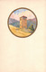 02795 "TORRE DI VEDETTA - CARTONC. CON DISEGNO ORIG. IN ACQUERELLI ED INCHIOSTRO ORO" - Wasserfarben