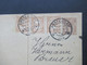 Niederlande 1923 Ganzsache 7 1/5 Cent Mit 3x Zusatzfrankatur Stempel Amsterdam 74 Nach Goch Gesendet - Storia Postale