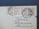 Niederlande 1923 Ganzsache 7 1/5 Cent Mit 3x Zusatzfrankatur Stempel Amsterdam 74 Nach Goch Gesendet - Cartas & Documentos