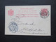 Niederlande 1901 Ganzsache Doppelkarte P 26 Fragekarte Gestempelt Amsterdam Und Frankfurt Main Sachsenhausen - Lettres & Documents