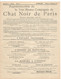 Programme De Tournée Pour 1895 , Compagnie Du CHAT NOIR DE PARIS, 2 Scans ,frais Fr 1.65 E - Programas