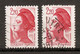 1985 Liberté De Gandon N°2376 (type I) 2 Variétés Phosphore - Usados