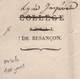 Besancon - 24 - Doubs - Port Paye - 1815 - Periode Des 100 Jours Mention Manuscrite Lycee Imperial - 1801-1848: Vorläufer XIX