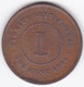 Straits Settlements , 1 Cent 1895 . Victoria. Frappe Médaille. KM# 16 - Malasia