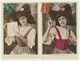 2 Cartes Fantaisie - Militaire - Patriotique - Femme - Alsace - Alsacienne - Patriottisch