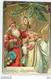 N°15432 - Carte Gaufrée - Christmas Greetings - Père Noël Et Ange - Santa Claus