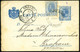 RUMÄNIEN 1899 (25.5.) Inl.-P. 5 B. Karl I., Blau + 5 B. Zusatzfrankatur, Rs. Text In  H E B R ä I S C H Aus Beresti (Bef - Other & Unclassified