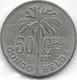50 Centimes Congo Belge 1925 FR - 1910-1934: Albert I