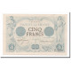 France, 5 Francs, Noir, TTB+, Fayette:01,23, KM:60 - ...-1889 Circulated During XIXth