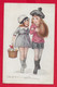 CARTOLINA VG ITALIA - BOMPARD ILLUSTRATA - Bambine Con Uovo Di Cioccolato - Minigonna - 9 X 14 - 1920 BRONI - Bompard, S.