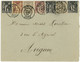 13 Mars 1898 Lsc Sage Multicolorée N°83,85,87,88 Nimes Vers Avignon - 1877-1920: Semi Modern Period