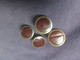 Vintage Boutons De Manchettes  Bouton De Manchette Rouge Cuir ? Cufflinks Manschettenknöpfe Gemelos - Manschetten- U. Kragenknöpfe