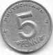 5 PFENNIG Alu RDA 1952 E CL. 20 Sup+ Lettre E RARE - 5 Pfennig