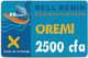 Benin - Bell Benin - Oremi - GSM Refill 2.500CFA, Used - Benin