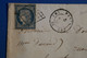 S10 FRANCE BELLE LETTRE 1851 PARIS POUR CHARTRES + N 4 + AFFRANCHISSEMENT INTERESSANT - 1849-1850 Ceres