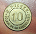 Beau Jeton De Nécessité "10 Centimes H. Pussey - 20 Rue De La Banque - Paris" French Emergency Token - Monetary / Of Necessity