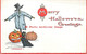 297465-Halloween, Gibson No GIB05-2, Jack O Lantern & Black Cat With A Scarecrow With Jacket & Top Hat - Halloween