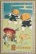 297479-Halloween, Samson Brothers No S500-2, Boy & Dog Being Chased By Jack O Lantern Head Peg Leg Ghosts - Halloween