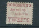 DODGSHEN'S TWEED Advert In Brown-red On Back Of 1d Perf 10, Die 3, Used - Used Stamps