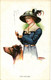 CPA - Art Deco - C. BARBER - Donna, Femme, Woman - Moda, Mode, Fashion - Cappello, Chapeau, Hat - Cane, Chien -VG - L430 - Barber, Court