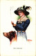CPA - Art Deco - C. BARBER - Donna, Femme, Woman - Moda, Mode, Fashion - Cappello, Chapeau, Hat - Cane, Chien -VG - L431 - Barber, Court